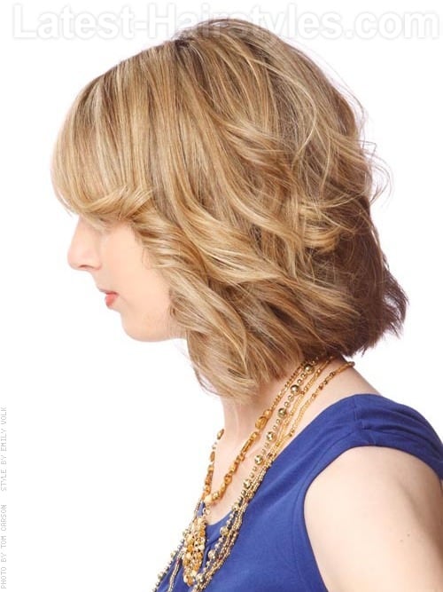 Beachy Bob Light Blonde Layered Look - Side View