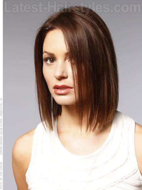 Long Bob Straight Style Casual Brunette