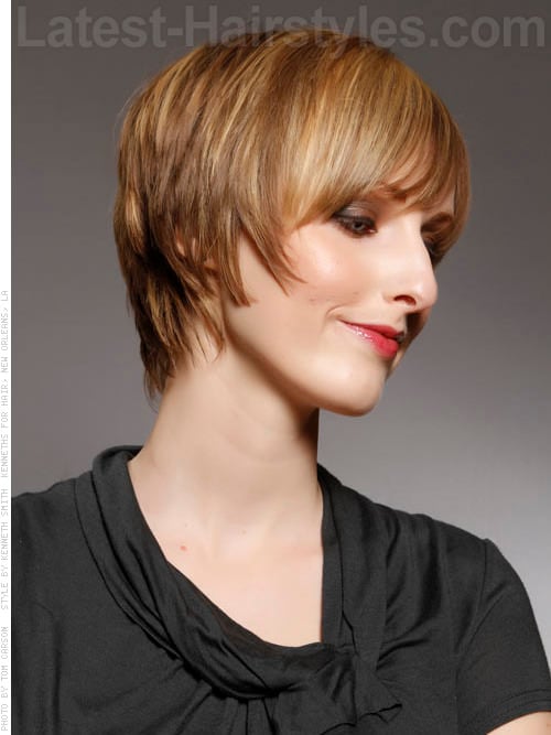 Short Sassy Shag with Longer Layers on Top - Side View