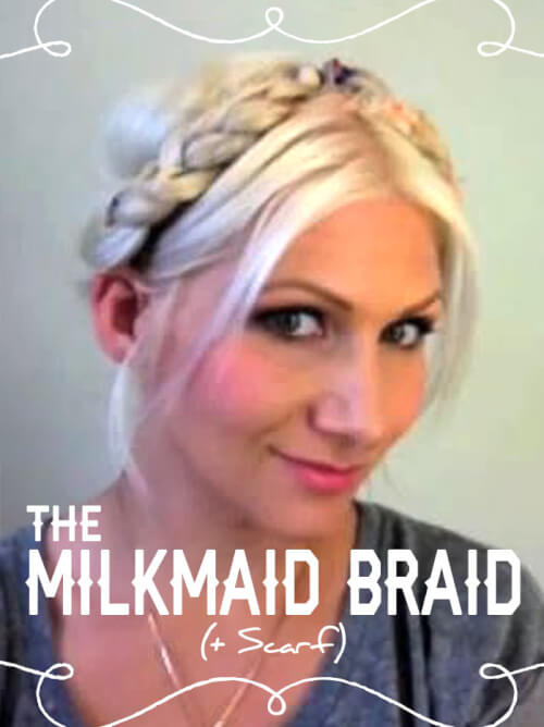  milkmaid braid is making a serious splash inward warm weather condition pilus trends this flavour Where the Milkmaid Braid Meets the Scarf: H5N1 Tutorial