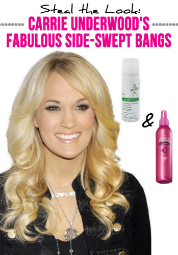 Eyes are the window to the soul in addition to bangs are the frame How to Rock Side-Swept Bangs Just Like Carrie Underwood’s