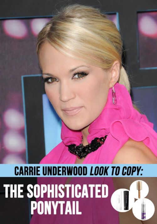  only province crooner Carrie Underwood proves she tin line off well-nigh whatsoever hairdo New Carrie Underwood Look for You to Copy: The Sophisticated Ponytail