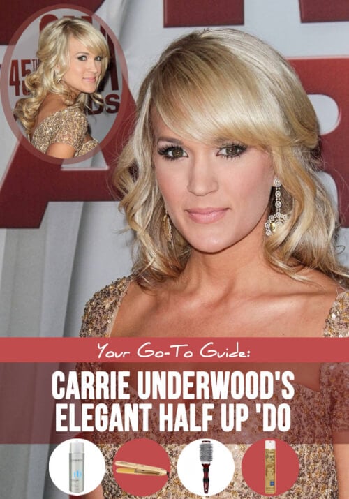 If you lot idea one-half upward hairdos were alone for cheerleaders Loving Carrie Underwood’s Elegant Half Updo? Snag the Look Here!