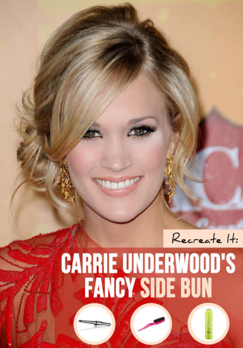 s definitely no denying the fact that our daughter Carrie Underwood e'er looks flawless when Spice Up Your Tresses With Carrie Underwood’s Fancy Side Bun inwards five Steps