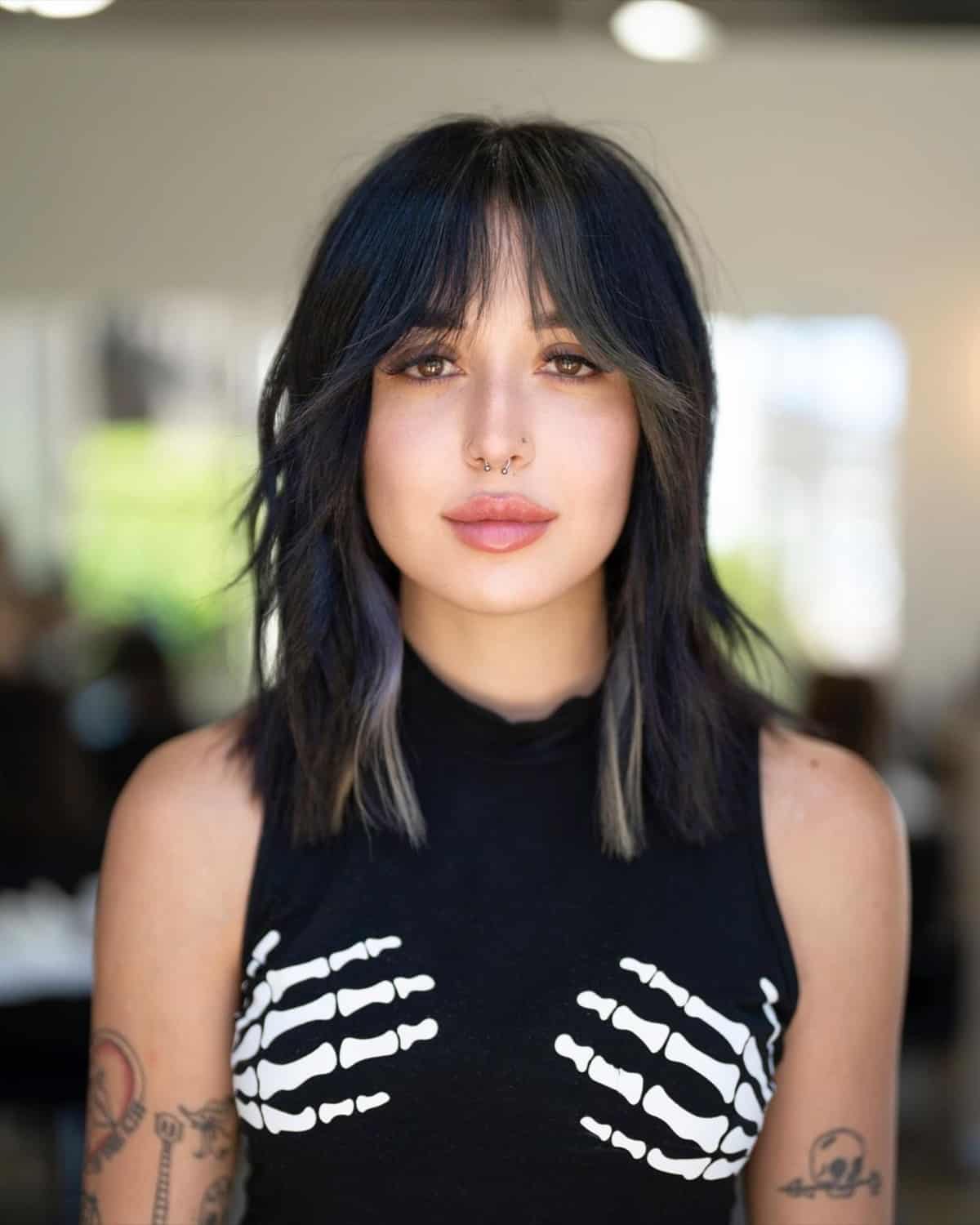 Adding bangs to a hairstyle is similar adding a cherry to the laissez passer on of an H2O ice cream sunday  53 Medium Hairstyles With Bangs: Our Latest Faves!