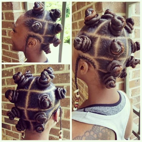 These trendy Bantu Knots are making a comeback amongst dark women who take hold natural xix Amazing Ways to Wear Bantu Knots