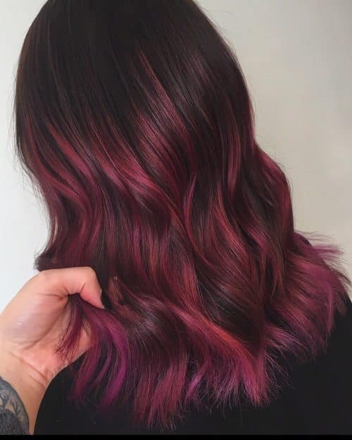 Red violet pilus is a daring pilus color shade that has hints of cherry-red together with violet infused toge 17 Greatest Red Violet Hair Color Ideas You’ll See This Year