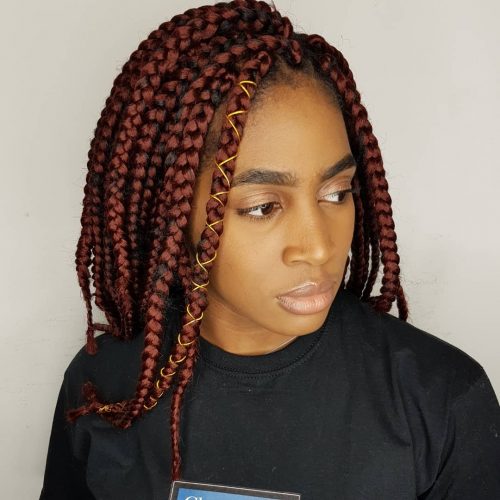 Red box braids are a type of braiding style that divides the pilus into  Here are xv Hot Examples of Red Box Braids