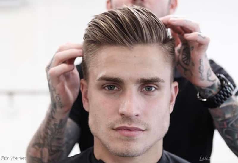 Image of Comb-over hairstyle for oval face male