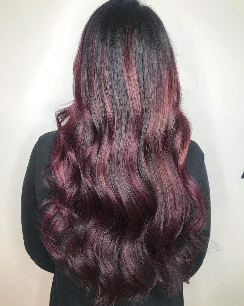 A burgundy pilus color is a blend of brownish together with imperial that create a deep burgundy cherry vino  38 Best Burgundy Hair Color Ideas – Yummy Wine Colors!