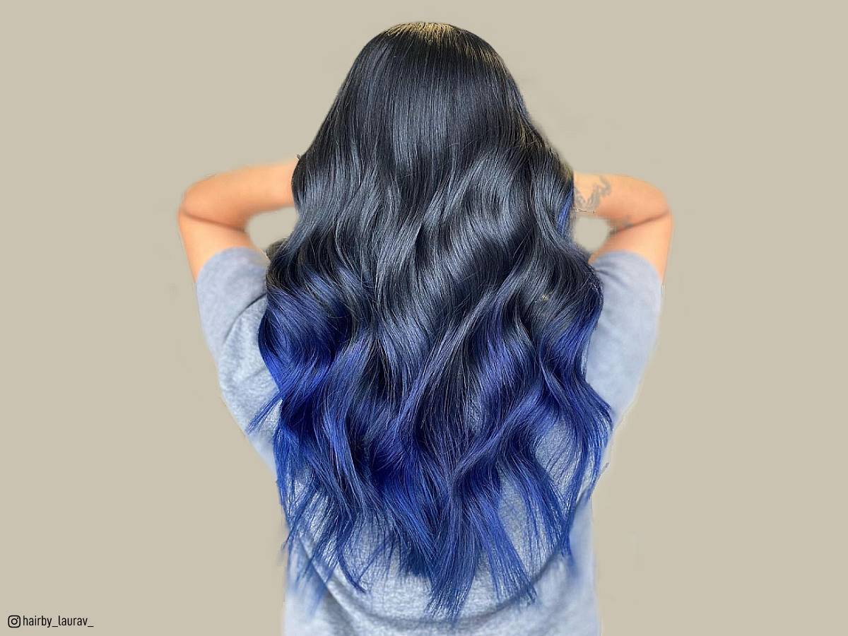 black to blue ombre hair