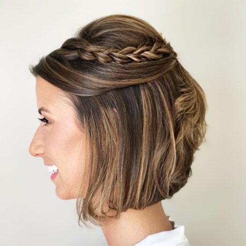 Gorgeous updos for every hair type and length  Sleek updo for short hair