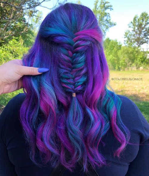 The galaxy pilus tendency started several years agone in addition to it 23 Incredible Galaxy Hair Color Ideas