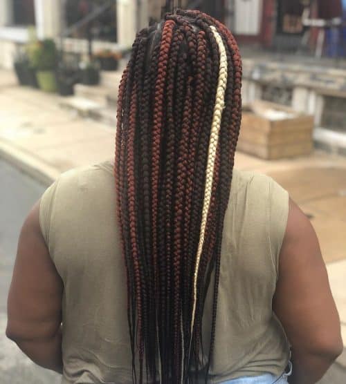 Blonde box braids are a protective braiding style characterized past times having a foursquare or box xv Blonde Box Braids That are Straight Fire