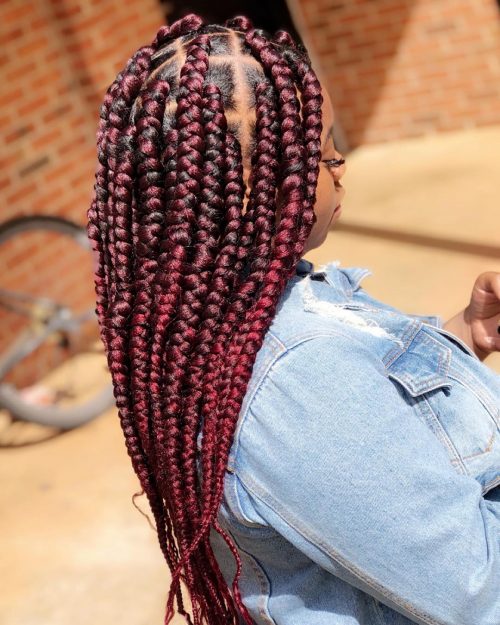 Red box braids are a type of braiding style that divides the pilus into  Here are xv Hot Examples of Red Box Braids