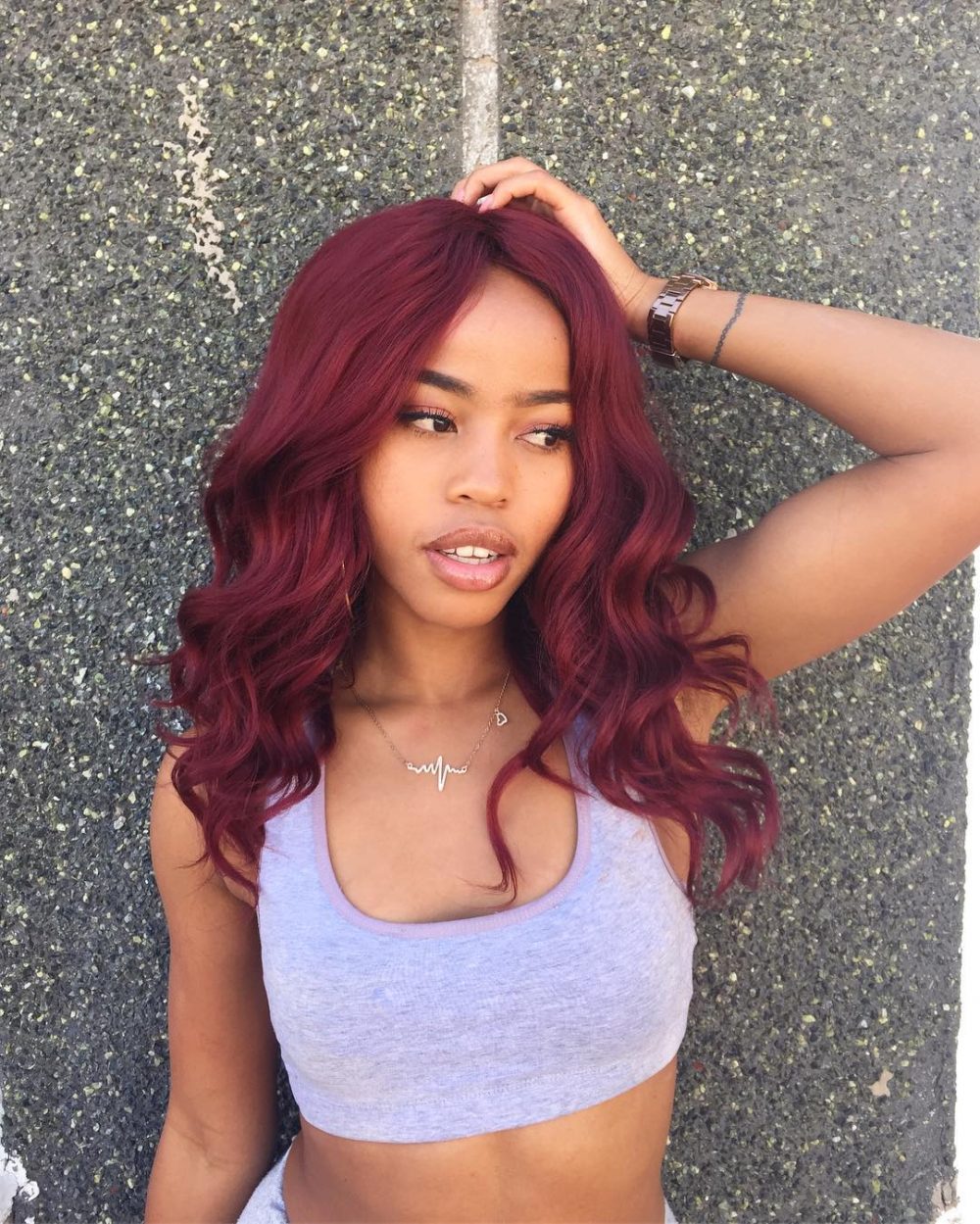 15 best. Как на смуглых девушках выглядят бордовые волосы. Amateur Maroon hair.