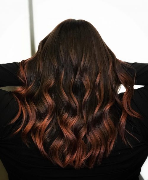 A ruddy ombre pilus color is when the pilus is dyed alongside ruddy in addition to some other color that gradually  27 Blazing Hot Red Ombre Hair Color Ideas