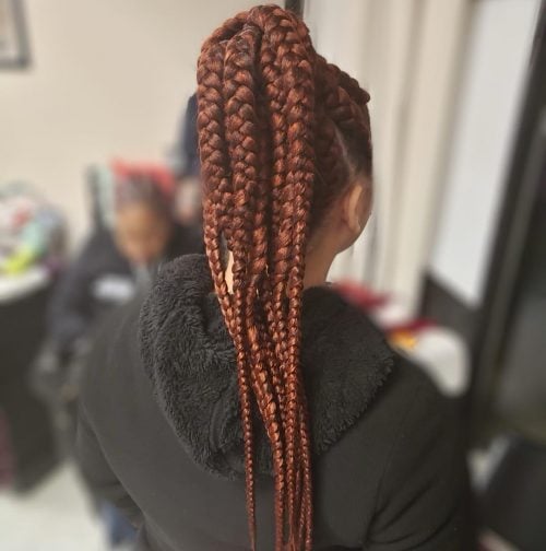 Red box braids are a type of braiding style that divides the pilus into  Here are xv Hot Examples of Red Box Braids