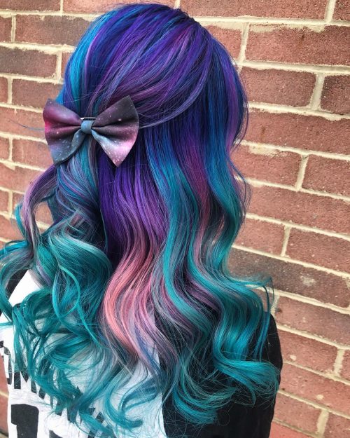 The galaxy pilus tendency started several years agone in addition to it 23 Incredible Galaxy Hair Color Ideas