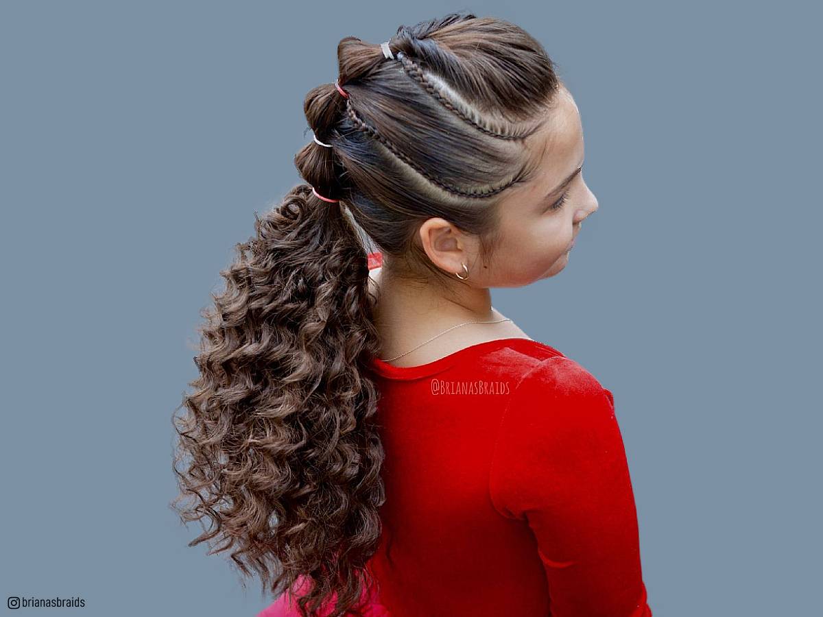 Clipkulture  Lovely Braids with Curls Hairstyle for Girls