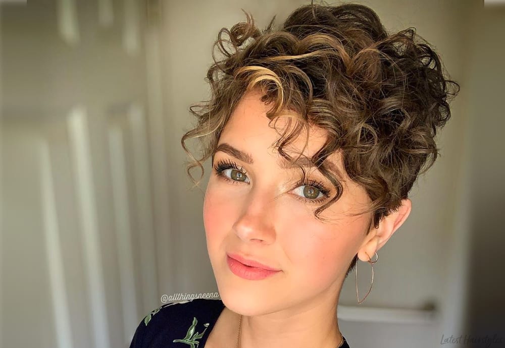 Image of Short pixie cut curly hair