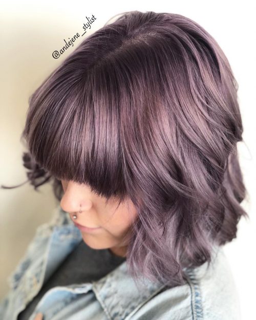 Dark royal pilus is the perfect color to article of apparel if you lot wanna present off your adventurous perso xix Envy-Inducing Dark Purple Hair Color Ideas to Consider