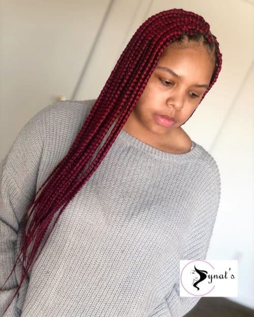 Red box braids are a type of braiding style that divides the pilus into  Here are xv Hot Examples of Red Box Braids