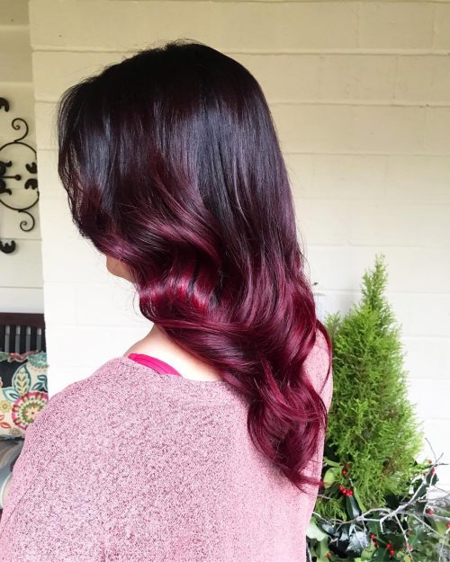 22 Hottest Red Purple Hair Colors Balayage Ombres And