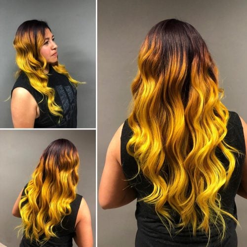 A xanthous pilus color is a fashion color that is brighter 21 Surprisingly Trendy Yellow Hair Color Ideas