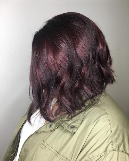 Black cherry pilus is a pilus color that blends nighttime xi Amazing Examples of Black Cherry Hair Colors