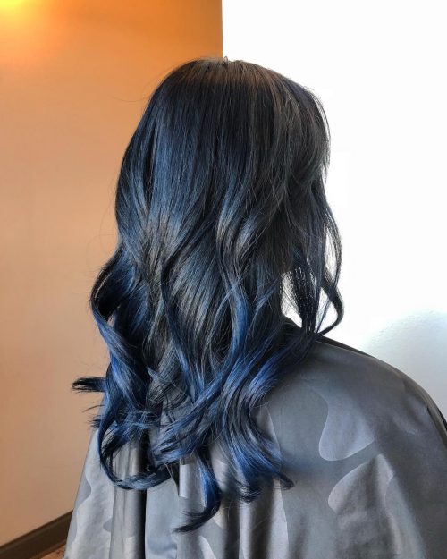 Midnight bluish pilus is a color painted amongst dark bluish together with dark hues that give off a myster sixteen Stunning Midnight Blue Hair Colors
