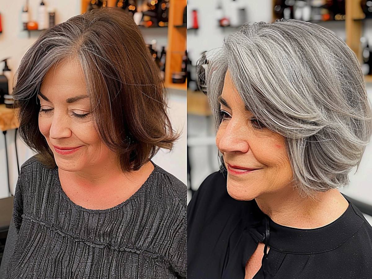 Celebrating women over 40 with long grey hair