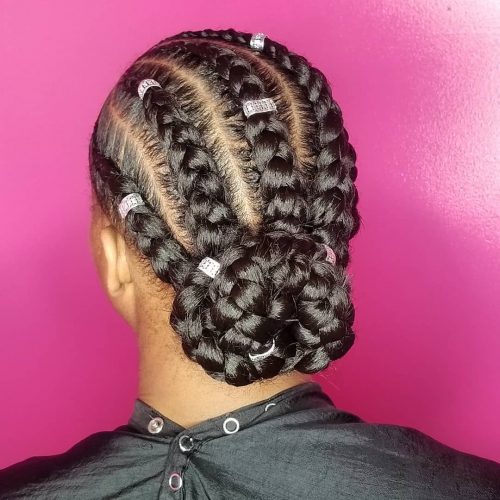 Goddess braids are larger in addition to thicker cornrows that protect natural pilus xviii Glam Goddess Braids You Will Love Wearing