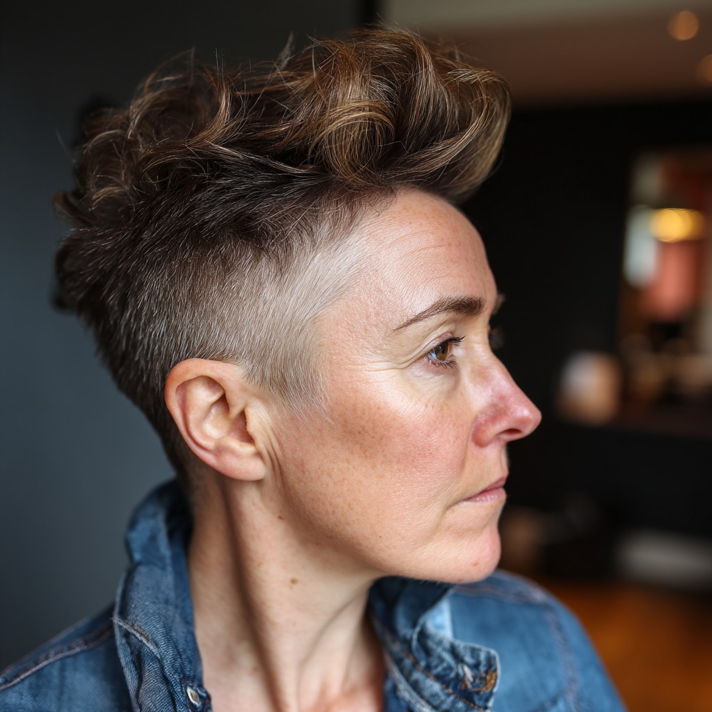 Modern Textured Mohawk with Tapered Sides