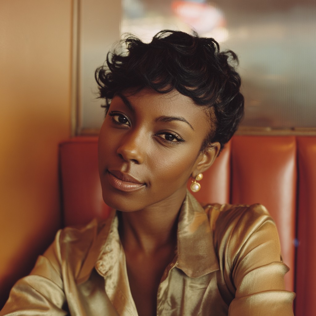Chic Textured Pixie Cut with Defined Curls