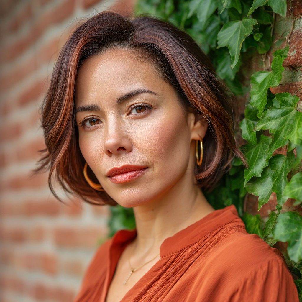 Modern Auburn Textured Bob with Subtle Layers
