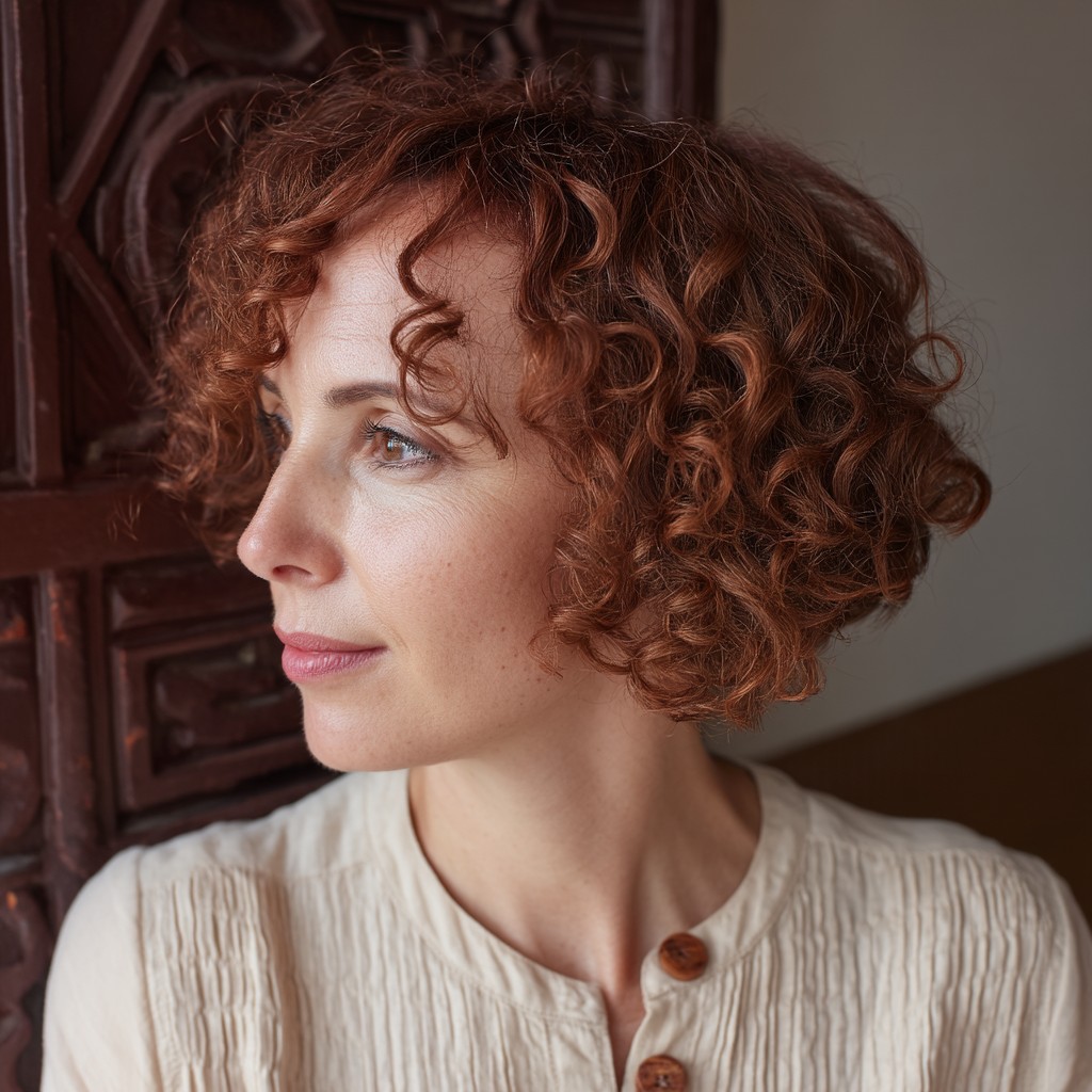 Charming Curly Bob with Defined Curls