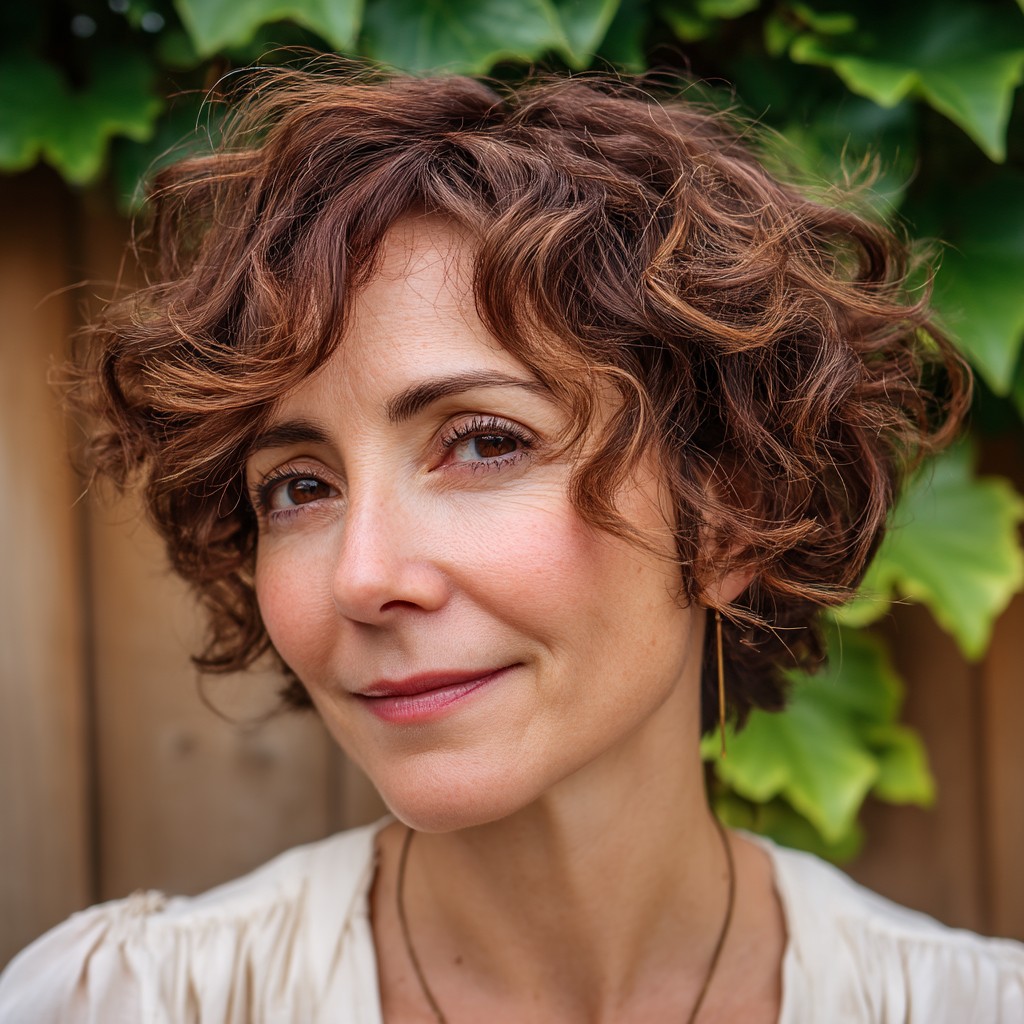 Charming Short Curly Cut with Soft Definition