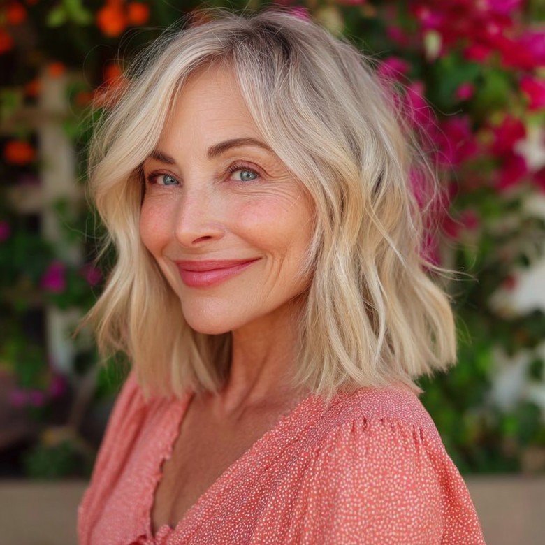 Effortlessly Chic Wavy Shoulder-Length Cut