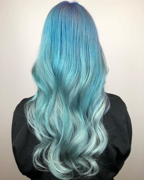  Pastels were undeniably thence inwards final twelvemonth amongst celebrities going out of the box amongst their  17 Prettiest Pastel Blue Hair Colors to Consider Trying