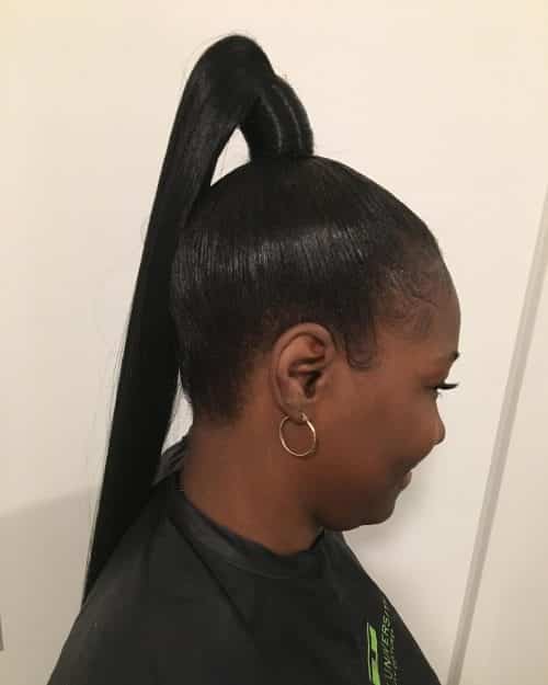 A ponytail alongside bangs is a hairstyle where the pilus is pulled dorsum from the human face upward fifteen Cutest Examples of a Ponytail alongside Bangs