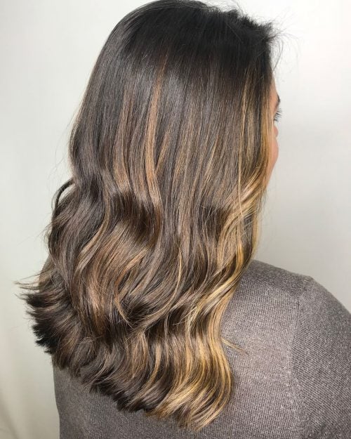  black brownish pilus amongst blonde highlights is the closest thing to divine beauty 17 Stunning Photos of Dark Brown Hair amongst Blonde Highlights