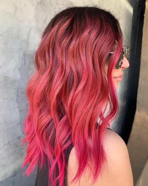  pilus is a pilus color that features a shade of pinkish transitioned into some other vivid or nat Check Out These 17 Incredible Pink Ombré Hair Colors