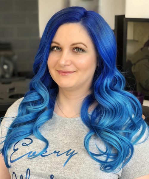 turning blend of bluish tones in addition to natural pilus colors that produces an amazingly contempor 25 Incredible Examples of Blue Ombre Hair Colors