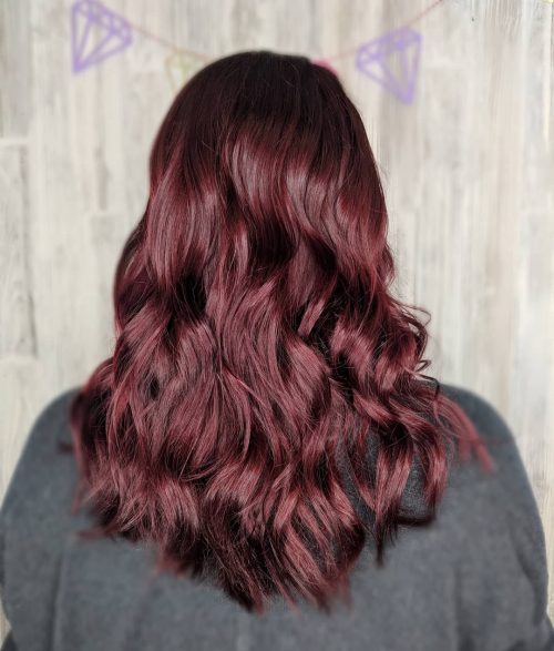 Red violet pilus is a daring pilus color shade that has hints of cherry-red together with violet infused toge 17 Greatest Red Violet Hair Color Ideas You’ll See This Year