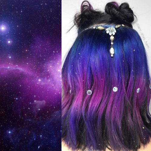 The galaxy pilus tendency started several years agone in addition to it 23 Incredible Galaxy Hair Color Ideas