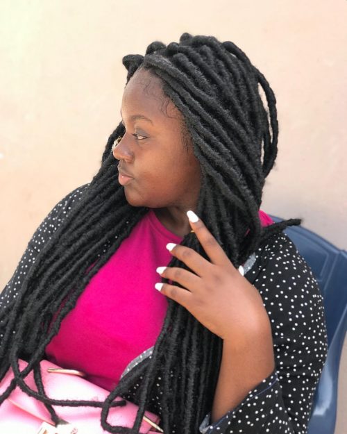 Faux locs are a protective mode created yesteryear wrapping synthetic or existent human pilus some n Get Your Goddess On: The 22 Hottest Faux Locs