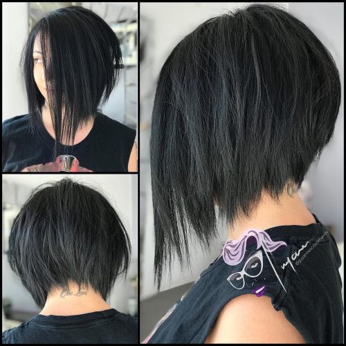 Short nighttime pilus is the perfect modern bold await eighteen Best Short Dark Hair Color Ideas