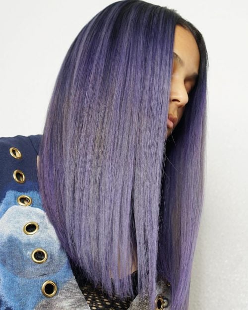 A low-cal majestic pilus color is a muted shade of majestic typically blended alongside grayness or ash xix Coolest Light Purple Hair Colors Right Now