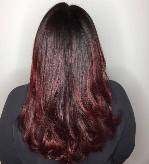 Black cherry pilus is a pilus color that blends nighttime xi Amazing Examples of Black Cherry Hair Colors